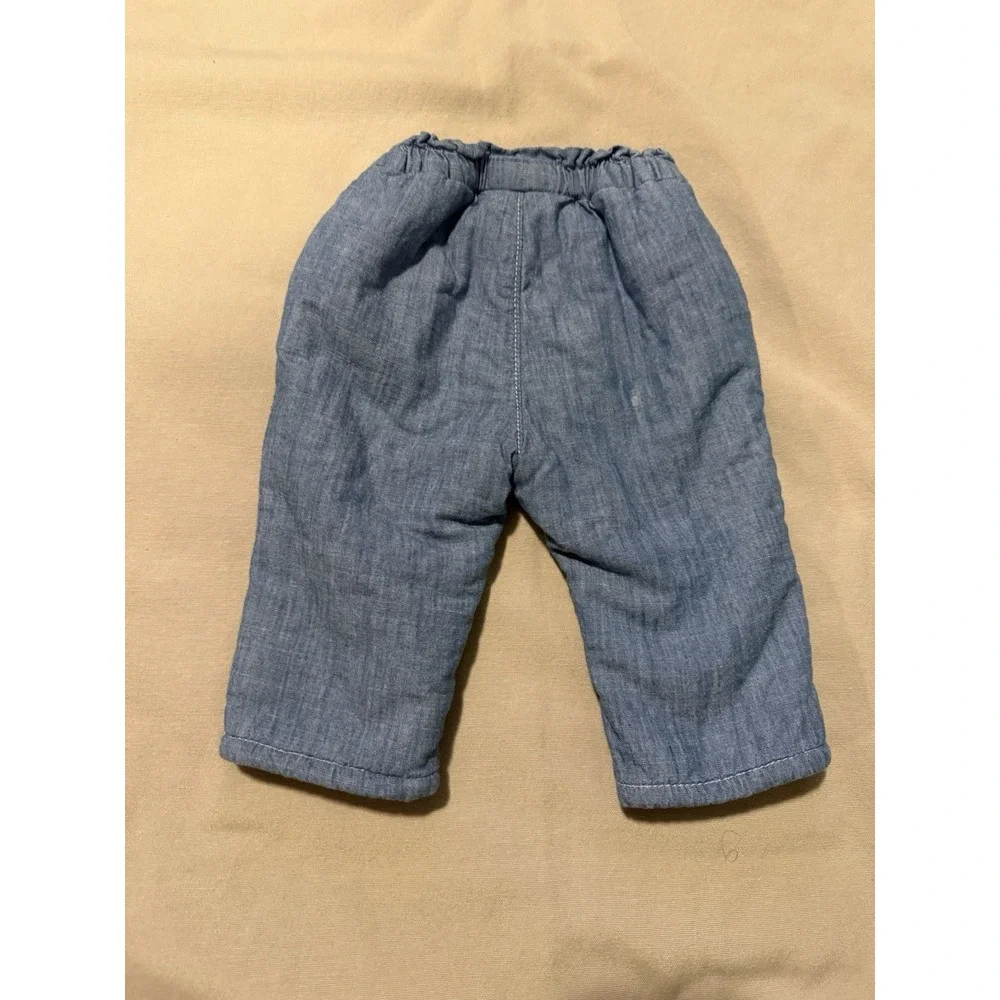 Baby Gap Girls Boys Sherpa Lined Pull On Blue Jean Pants Size 3-6 Months